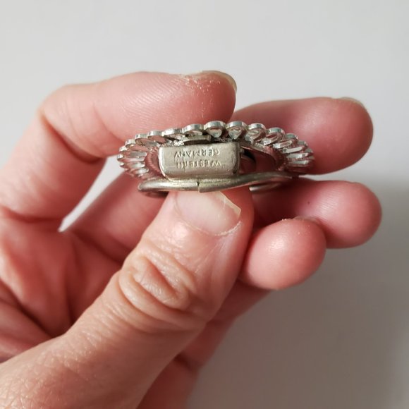 Vintage Rose Silver Scarf Clip Mid Century Modern Design - Picture 2 of 5